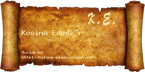 Kosina Edgár névjegykártya